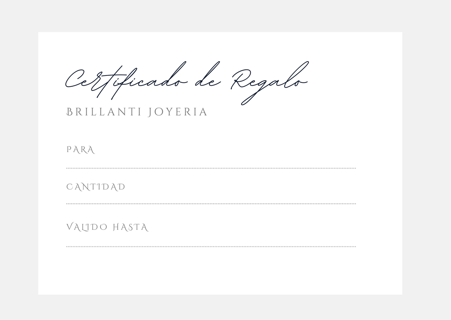 Certificado de Regalo